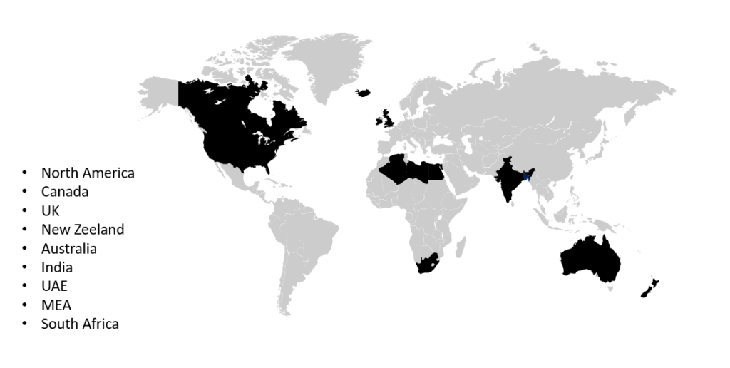 Markets and Geographies served by Vivek Sahay